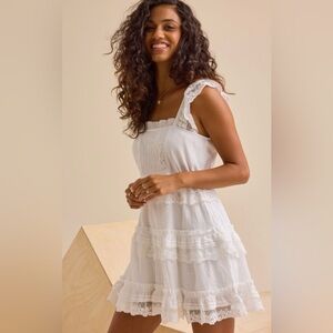 Altar’d State NWT Daphne Tiered Mini Dress White Size Small